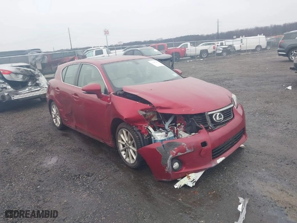 2011 Lexus CT 200h with VIN JTHKD5BH9B2031217, listed as a IAAI auction lot 41487005 with 110,831 mi miles. Bid and sale history available at carsss.com. Image 1.