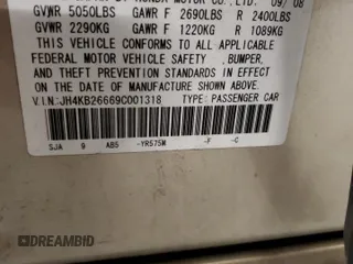 2009 Acura RL Tech Pkg with VIN JH4KB26669C001318, listed as a Copart auction lot 78960464 with 135,333 mi miles and Salvage Title. Bid and sale history available at carsss.com. Image 14.