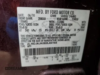 2011 Lincoln MKX z VIN 2LMDJ6JK0BBJ00165, wystawiony jako Copart lot #53438265 z przebiegiem 156 798 mil mil oraz Nie do naprawy • Non repairable. Historia ofert i sprzedaży dostępna na DreamBid. Obrazek 13.