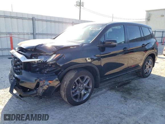 2022 Honda Passport EX-L z VIN 5FNYF7H57NB006655, wystawiony jako Copart lot #48693295 z przebiegiem 38 579 mil mil oraz Szkoda całkowita • Salvage title. Historia ofert i sprzedaży dostępna na DreamBid. Obrazek 1.