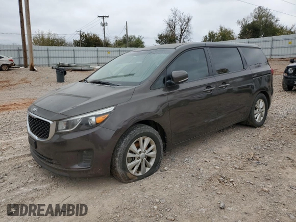2017 Kia Sedona LX with VIN KNDMB5C15H6225424, listed as a Copart auction lot 43068985 with 187,442 mi miles and Clean Title. Bid and sale history available at carsss.com. Image 1.