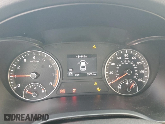 2019 Kia Optima LX with VIN 5XXGT4L34KG326467, listed as a Copart auction lot 60603525 with 59,201 mi miles and Salvage title. Bid and sale history available at DreamBid. Image 9.