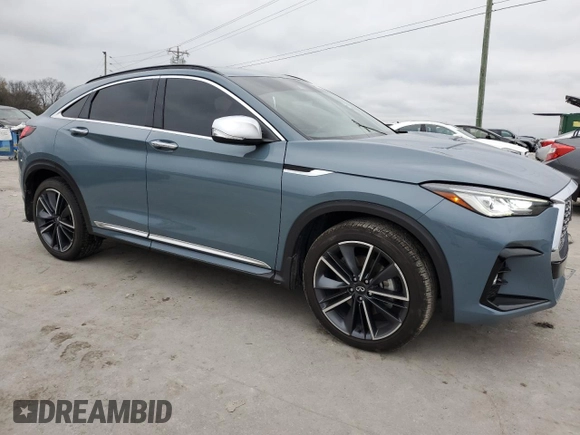 2024 Infiniti QX55 Luxe with VIN 3PCAJ5JR9RF104514, listed as a Copart auction lot 80583134 with 14,511 mi miles and Salvage Title. Bid and sale history available at DreamBid. Image 4.
