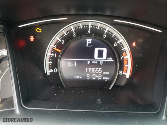 2017 Honda Civic Sedan LX with VIN 2HGFC2F50HH526749, listed as a Copart auction lot 74401184 with 179,655 mi miles and Salvage Title. Bid and sale history available at carsss.com. Image 9.