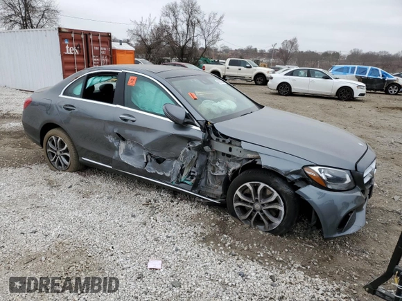 2017 Mercedes-Benz C 300 with VIN 55SWF4KBXHU210325, listed as a Copart auction lot 48869295 with 49,331 mi miles and Salvage Title. Bid and sale history available at carsss.com. Image 4.