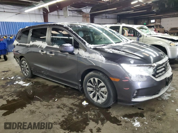 2021 Honda Odyssey EX-L with VIN 5FNRL6H76MB008520, listed as a Copart auction lot 45881615 with 45,964 mi miles and Salvage Title. Bid and sale history available at DreamBid. Image 4.