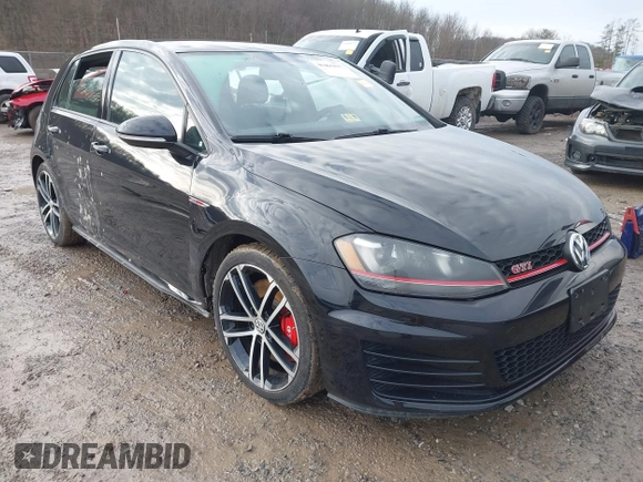 2017 Volkswagen Golf GTI S with VIN 3VW547AU5HM065033, listed as a IAAI auction lot 41461817 with 114,879 mi miles. Bid and sale history available at carsss.com. Image 1.