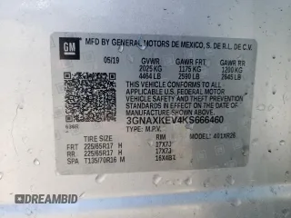 2019 Chevrolet Equinox LT with VIN 3GNAXKEV4KS666460, listed as a Copart auction lot 50139285 with 136,786 mi miles and Salvage Title. Bid and sale history available at DreamBid. Image 14.