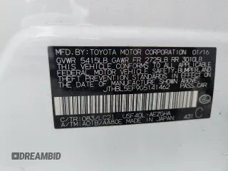 2016 Lexus LS 460 with VIN JTHBL5EF9G5141462, listed as a Copart auction lot 59148345 with 121,060 mi miles and Salvage title. Bid and sale history available at DreamBid. Image 12.