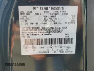 2007 Ford Escape Hybrid с VIN 1FMYU59H27KA96866, выставлен на аукционе Copart как лот 56021285 с пробегом 218 759 миль миль и Списание • Salvage title. История ставок и продаж доступна на DreamBid. Изображение 12.