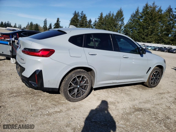 2023 BMW X4 M40i with VIN 5UX43DT00P9R86047, listed as a Copart auction lot 47321295 with 21,640 mi miles and Salvage Title. Bid and sale history available at carsss.com. Image 3.