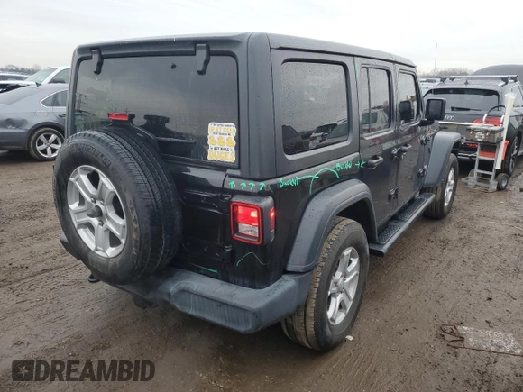 2019 Jeep Wrangler Unlimited Sport with VIN 1C4HJXDG8KW603584, listed as a Copart auction lot 86677784 with 85,182 mi miles and Salvage title. Bid and sale history available at DreamBid. Image 3.