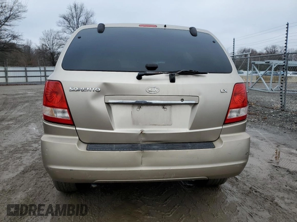 2005 Kia Sorento LX with VIN KNDJD733655476979, listed as a Copart auction lot 44120575 with 115,990 mi miles and Salvage Title. Bid and sale history available at carsss.com. Image 6.