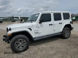 2019 Jeep Wrangler Unlimited Sahara with VIN 1C4HJXEG5KW585656, listed as a Copart auction lot 48495555 with 0 mi miles and Salvage Title. Bid and sale history available at carsss.com. Image 1.
