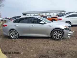 2017 Kia Optima LX with VIN 5XXGT4L36HG147615, listed as a IAAI auction lot 41710145 with 125,743 mi miles. Bid and sale history available at carsss.com. Image 13.