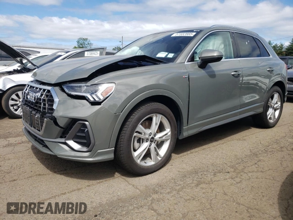 2024 Audi Q3 S line Premium with VIN WA1DECF36R1072831, listed as a Copart auction lot 57332885 with 9,667 mi miles and Salvage title. Bid and sale history available at DreamBid. Image 1.