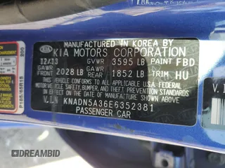 2014 Kia Rio EX with VIN KNADN5A36E6352381, listed as a Copart auction lot 73248004 with 89,838 mi miles and Salvage Title. Bid and sale history available at carsss.com. Image 13.