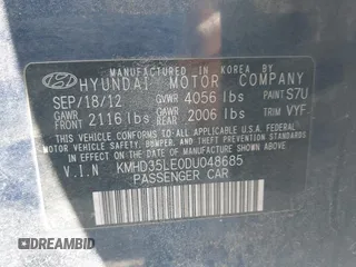 2013 Hyundai Elantra с VIN KMHD35LE0DU048685, выставлен на аукционе IAAI как лот 42333663 с пробегом 119 651 миль миль и . История ставок и продаж доступна на DreamBid. Изображение 9.