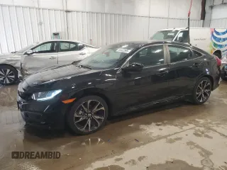 2019 Honda Civic Sport with VIN 2HGFC2F85KH590674, listed as a Copart auction lot 54452595 with 12,610 mi miles and Salvage Title. Bid and sale history available at DreamBid. Image 1.