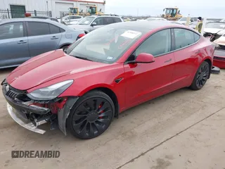 2022 Tesla Model 3 Performance with VIN 5YJ3E1ECXNF329188, listed as a IAAI auction lot 41308371 with 15,220 mi miles and . Bid and sale history available at DreamBid. Image 22.