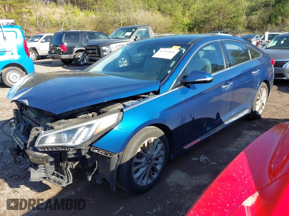 2015 Hyundai Sonata 2.4L Sport with VIN 5NPE34AF9FH018371, listed as a IAAI auction lot 41761866 with 248,069 mi miles. Bid and sale history available at carsss.com. Image 17.
