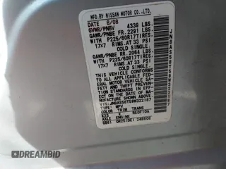 2009 Nissan Rogue SL with VIN JN8AS58T59W322187, listed as a IAAI auction lot 41843834 with Not Provided miles and . Bid and sale history available at DreamBid. Image 9.