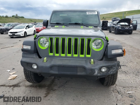 2019 Jeep Wrangler Unlimited Sport S with VIN 1C4HJXDG3KW648464, listed as a Copart auction lot 60468205 with 74,711 mi miles and Salvage title. Bid and sale history available at DreamBid. Image 5.