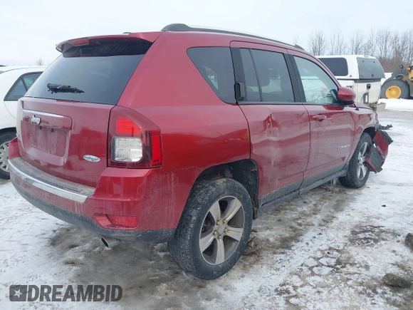 2016 Jeep Compass Latitude with VIN 1C4NJDEBXGD674518, listed as a IAAI auction lot 41956884 with 158,125 mi miles. Bid and sale history available at carsss.com. Image 4.