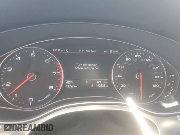 2013 Audi A7 3.0 Prestige with VIN WAU2GAFC8DN126009, listed as a Copart auction lot 64778624 with 123,628 mi miles and Clean Title. Bid and sale history available at carsss.com. Image 9.