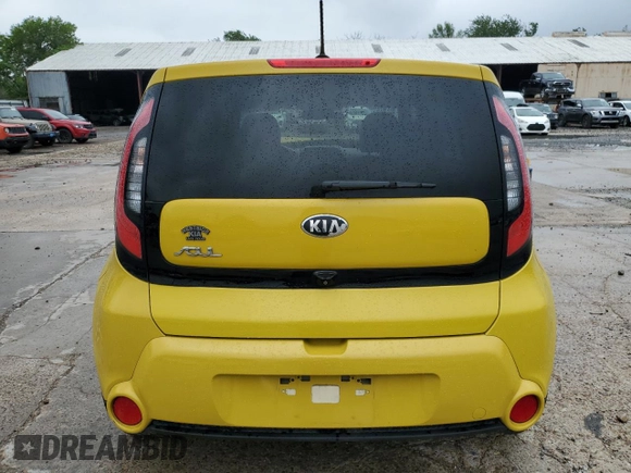 2014 Kia Soul + with VIN KNDJX3A50E7043571, listed as a Copart auction lot 53580215 with Not Provided miles and Salvage Title. Bid and sale history available at DreamBid. Image 6.