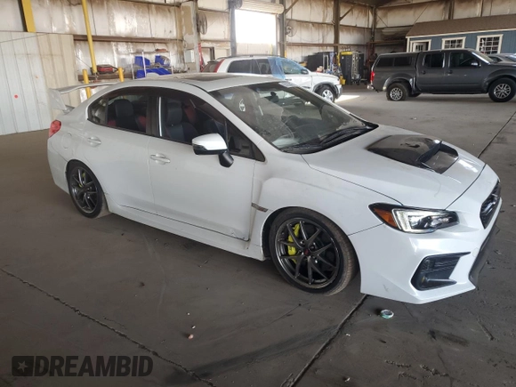 2018 Subaru WRX STI Launch with VIN JF1VA2W64J9811734, listed as a Copart auction lot 63633825 with 52,767 mi miles and Salvage title. Bid and sale history available at DreamBid. Image 4.