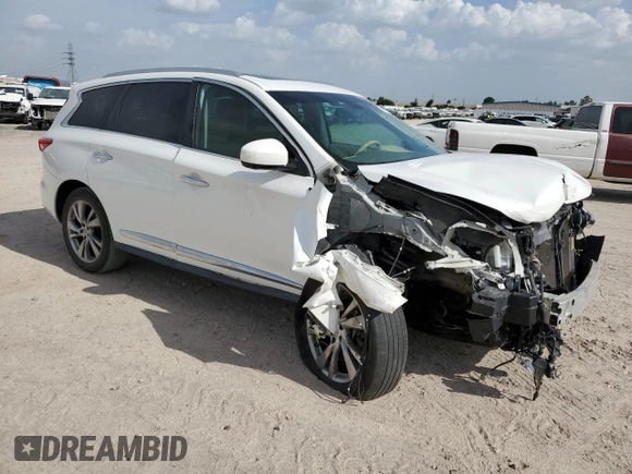 2013 Infiniti JX35 with VIN 5N1AL0MM2DC347984, listed as a Copart auction lot 61501144 with 151,128 mi miles and Salvage Title. Bid and sale history available at carsss.com. Image 4.