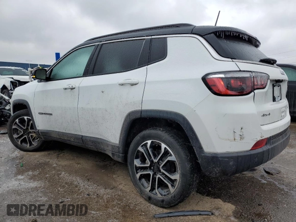 2023 Jeep Compass Limited with VIN 3C4NJDCN0PT531701, listed as a Copart auction lot 44122455 with 16,497 mi miles and Salvage Title. Bid and sale history available at carsss.com. Image 2.