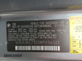 2008 BMW 3 Series 335i with VIN WBAWL73538PX56522, listed as a Copart auction lot 47389225 with 76,841 mi miles and Salvage Title. Bid and sale history available at carsss.com. Image 12.