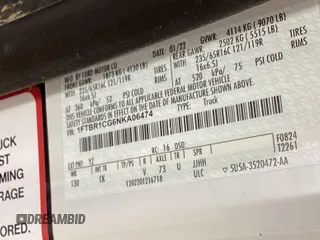 2022 Ford Transit Cargo с VIN 1FTBR1CG6NKA06474, выставлен на аукционе IAAI как лот 42521100 с пробегом 82 772 миль миль и . История ставок и продаж доступна на DreamBid. Изображение 15.