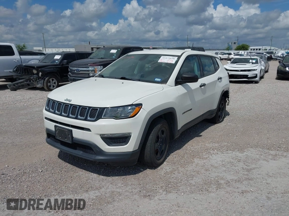 2018 Jeep Compass Sport with VIN 3C4NJCAB1JT151695, listed as a IAAI auction lot 42475636 with 77,607 mi miles and . Bid and sale history available at DreamBid. Image 17.