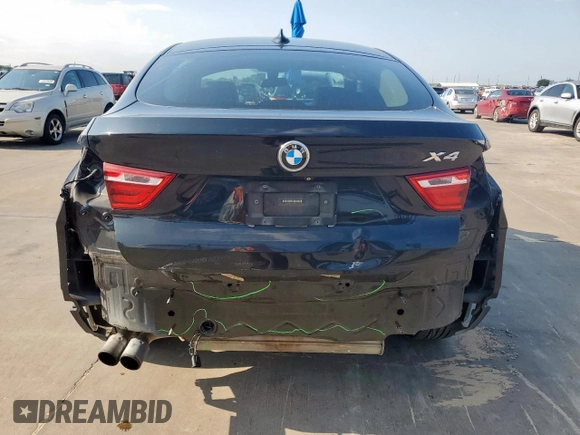 2015 BMW X4 xDrive28i with VIN 5UXXW3C52F0M87621, listed as a Copart auction lot 59176505 with 163,727 mi miles and Salvage title. Bid and sale history available at DreamBid. Image 6.