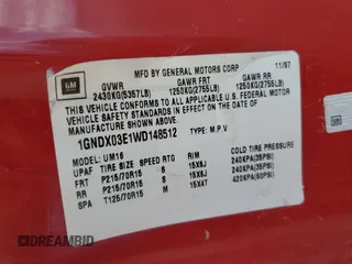 1998 Chevrolet Venture z VIN 1GNDX03E1WD148512, wystawiony jako Copart lot #76760844 z przebiegiem 102 137 mil mil oraz Szkoda całkowita • Salvage title. Historia ofert i sprzedaży dostępna na DreamBid. Obrazek 16.