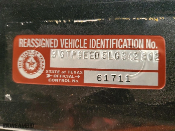 2020 GMC Sierra 1500 AT4 with VIN 3GTP9EED5LG342802, listed as a Copart auction lot 84550714 with 0 mi miles and Salvage Title. Bid and sale history available at carsss.com. Image 12.