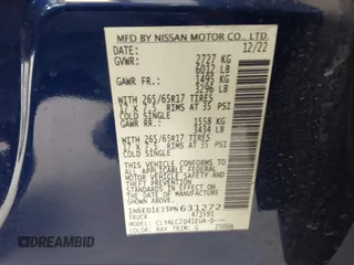 2023 Nissan Frontier SV with VIN 1N6ED1EJ3PN631272, listed as a IAAI auction lot 42282570 with 50,982 mi miles and . Bid and sale history available at DreamBid. Image 9.