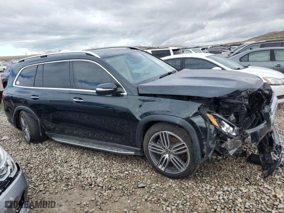 2023 Mercedes-Benz GLS with VIN 4JGFF5KE6PA987198, listed as a Copart auction lot 51074815 with 20,096 mi miles and Salvage Title. Bid and sale history available at carsss.com. Image 4.