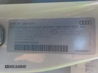 2015 Audi A3 2.0T Premium Plus with VIN WAUEFGFF9F1032244, listed as a IAAI auction lot 42099626 with 105,295 mi miles. Bid and sale history available at carsss.com. Image 9.