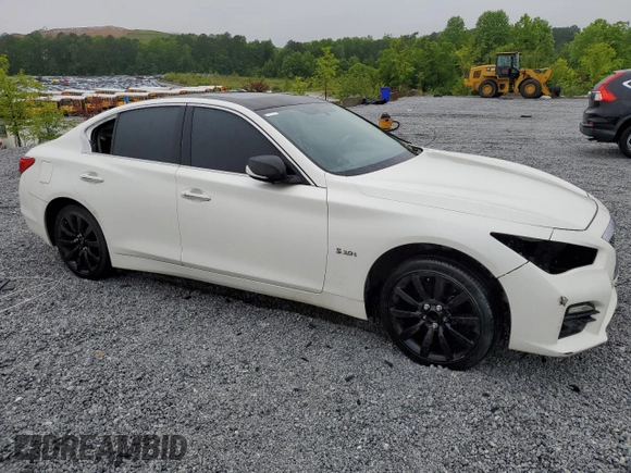 2017 Infiniti Q50 Red Sport 400 with VIN JN1FV7AP7HM850246, listed as a Copart auction lot 58536135 with Not provided miles and Salvage title. Bid and sale history available at DreamBid. Image 4.