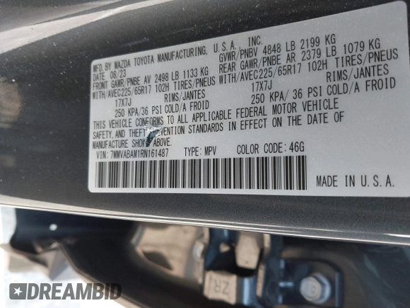 2024 Mazda CX-50 S Select with VIN 7MMVABAM1RN161487, listed as a IAAI auction lot 42483790 with 15,105 mi miles and . Bid and sale history available at DreamBid. Image 9.
