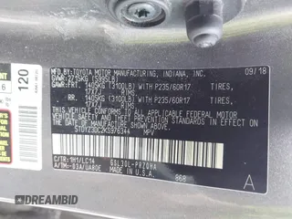 2019 Toyota Sienna XLE Auto Access Seat z VIN 5TDYZ3DC2KS976344, wystawiony jako IAAI lot #42250671 z przebiegiem Nie podano mil oraz . Historia ofert i sprzedaży dostępna na DreamBid. Obrazek 9.