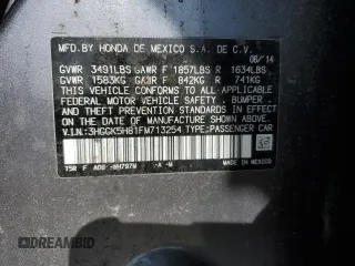 2015 Honda Fit EX-L with VIN 3HGGK5H81FM713254, listed as a Copart auction lot 51548545 with 103,474 mi miles and Salvage Title. Bid and sale history available at carsss.com. Image 14.