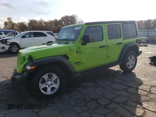 2021 Jeep Wrangler Unlimited Sport S with VIN 1C4HJXDG2MW832782, listed as a Copart auction lot 77743674 with 26,338 mi miles and Non Repairable. Bid and sale history available at carsss.com. Image 1.