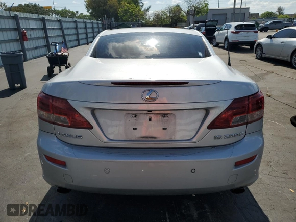 2010 Lexus IS 250 C z VIN JTHFF2C20A2506434, wystawiony jako Copart lot #55491365 z przebiegiem 203 942 mil mil oraz Szkoda całkowita • Salvage title. Historia ofert i sprzedaży dostępna na DreamBid. Obrazek 6.