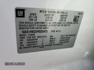 2015 GMC Yukon XL SLT with VIN 1GKS1HKC5FR255473, listed as a Copart auction lot 88680595 with 198,265 mi miles and Salvage Title. Bid and sale history available at carsss.com. Image 13.