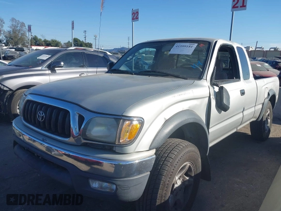 2003 Toyota Tacoma PreRunner with VIN 5TESN92N83Z150532, listed as a IAAI auction lot 41599181 with 191,655 mi miles and . Bid and sale history available at DreamBid. Image 2.